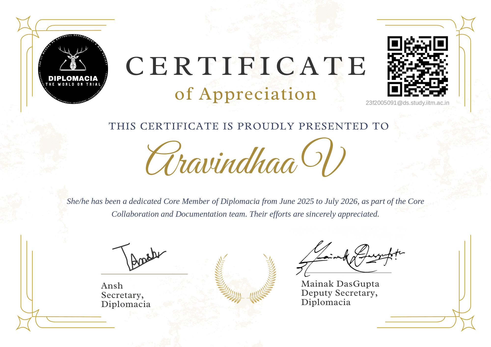 Aravindhaa V