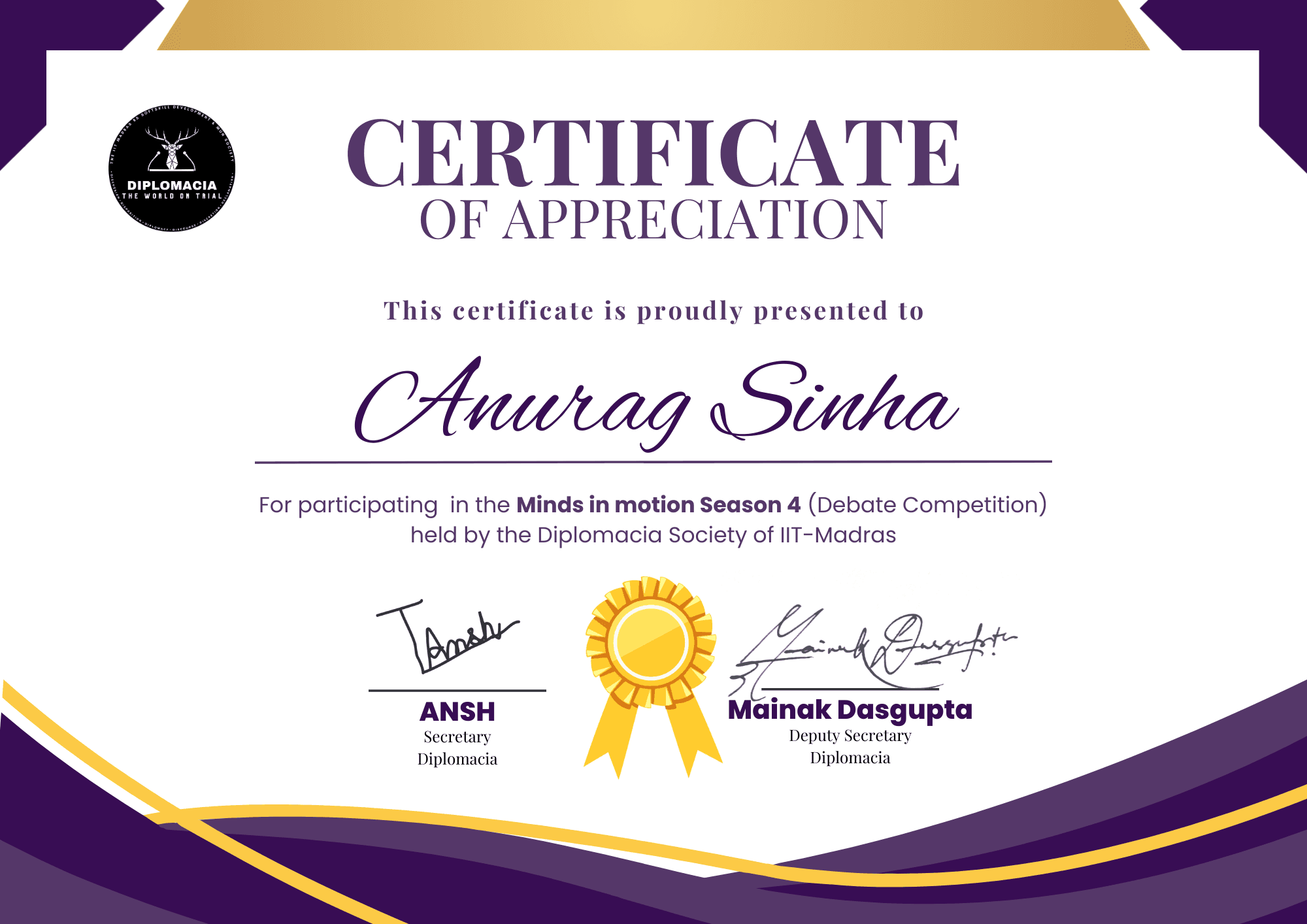Certificate