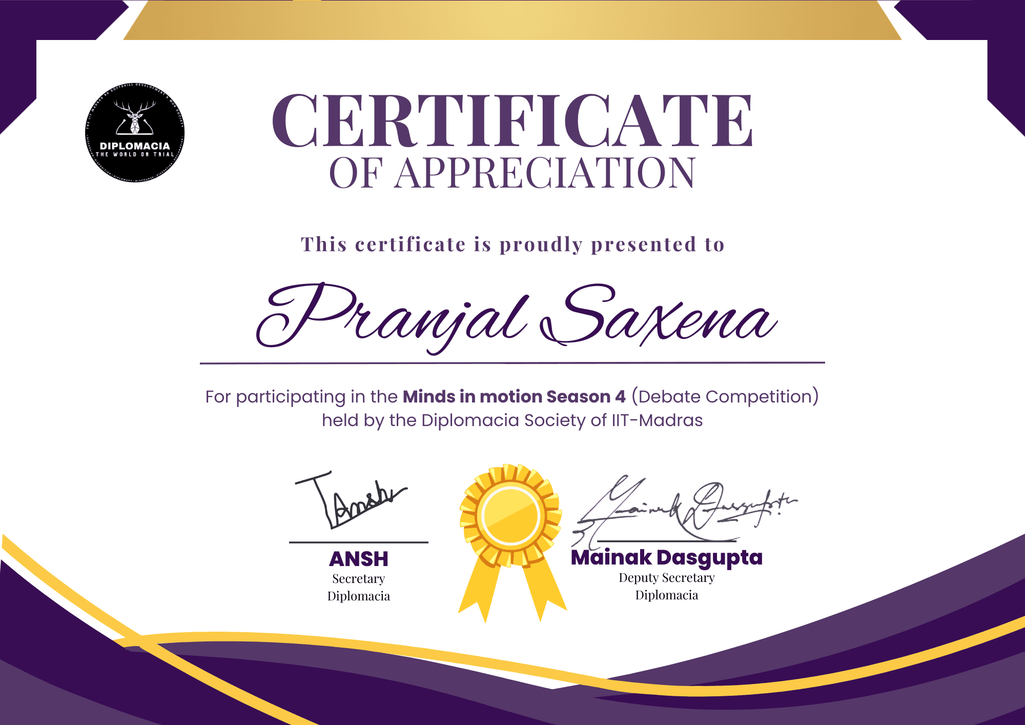 Certificate