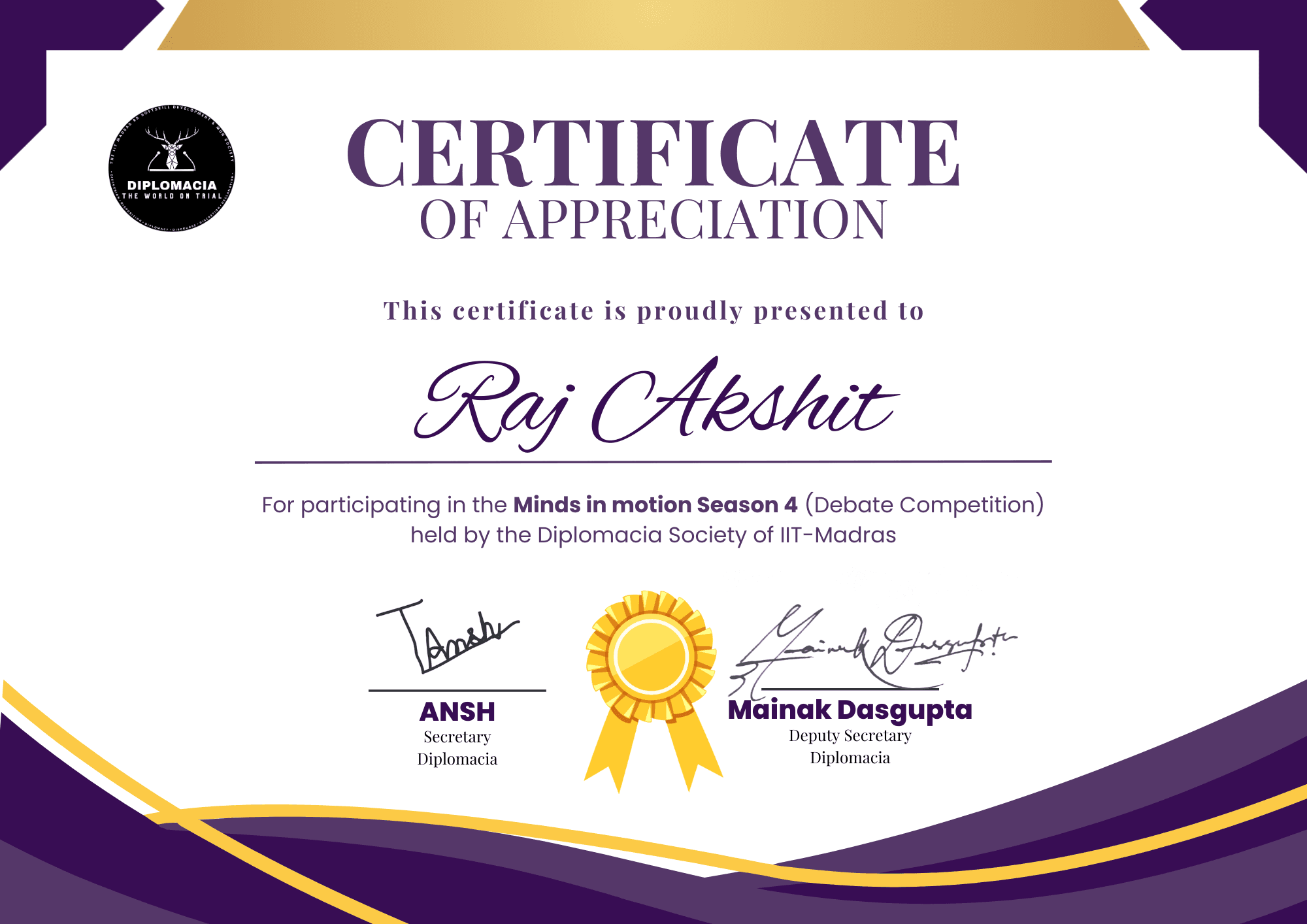 Certificate